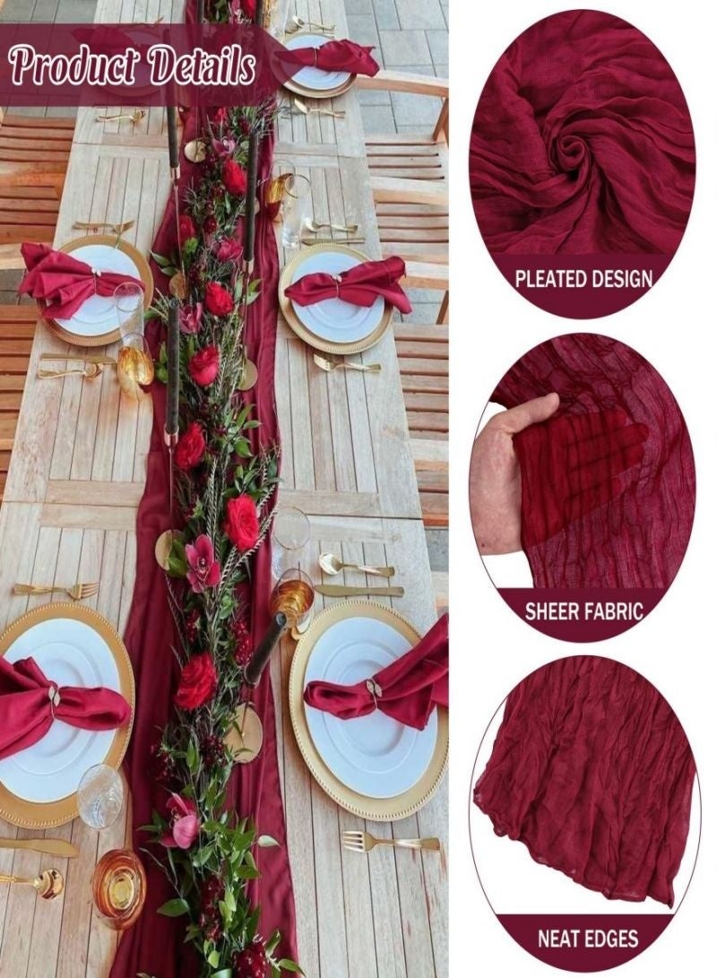 90×400cm Cheesecloth Table Runner – Elegant Gauze Table Decor for Wedding, Bridal Shower, Birthday Party - Image 2